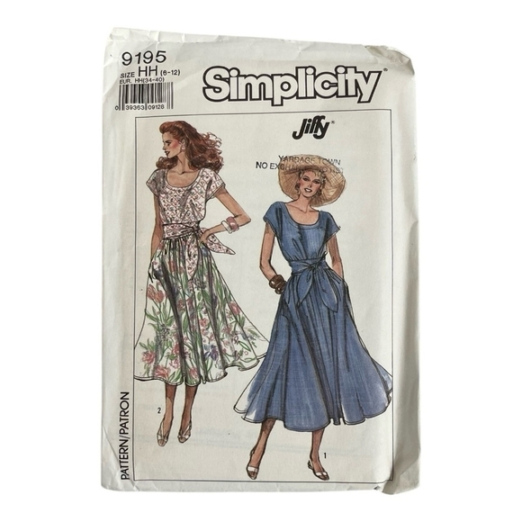 Vintage Simplicity 9195 Sewing Pattern for Jiffy Dress Size 6-12 Dress - Picture 2 of 3